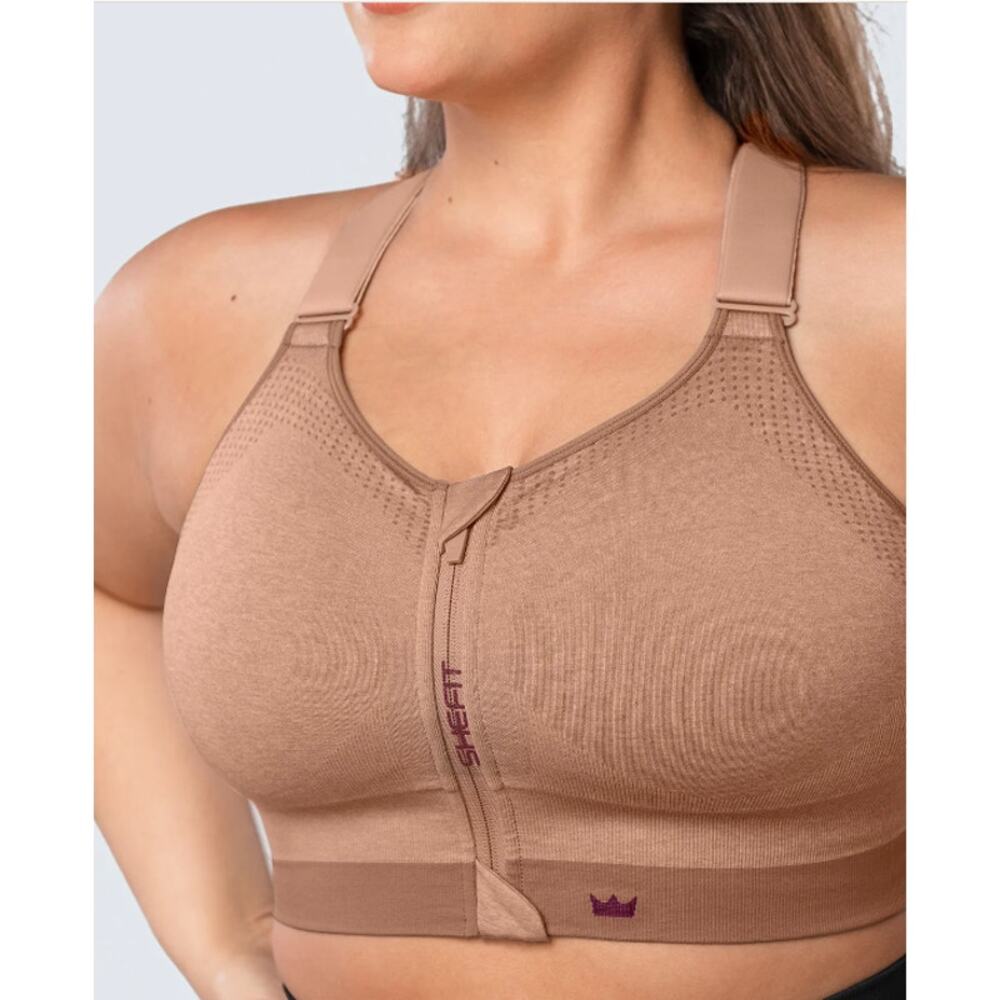 NWT SheFit Low Impact Sports Bra Tan Luxe